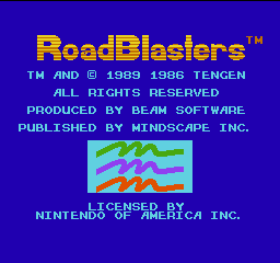 RoadBlasters (USA) Title Screen